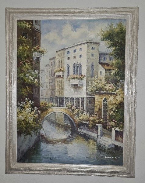 Framed original Painting of Venice Canal by Ranmondo
