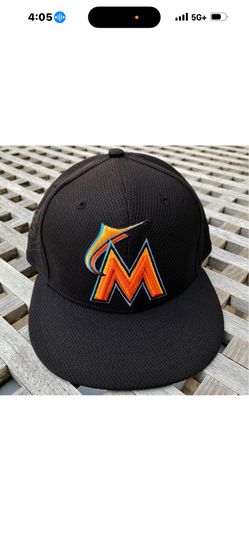 Miami Marlins Mesh National League NL Patch New Era 59FIFTY Fitted Cap Hat 7 8/7
