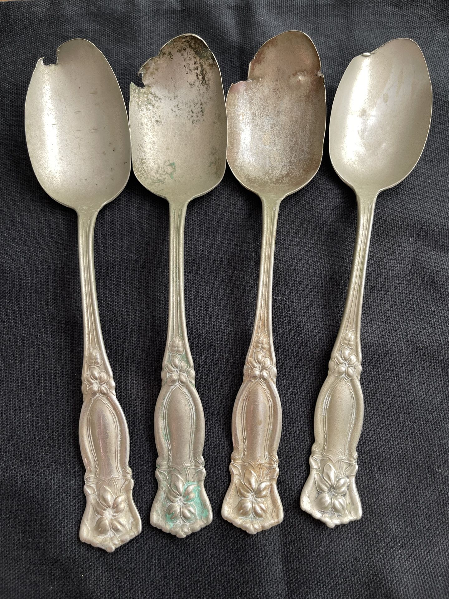Antique 4 Violet Silverplate, 1(contact info removed), Wm A Rogers Tablespoons collection