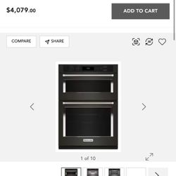 KitchenAid 30” Combination Microwave Wall Oven with Air Fry Mode (Black Stainless Steel w/ PrintShield™)   Brand*: KitchenAid   Model*: KOEC530PBS01