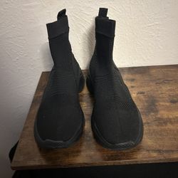 Bebe Black Aspen Knit Sneaker Boots 