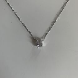 Moissanite Silver Stud Necklace