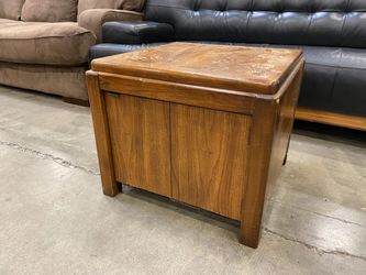 Vintage Wooden Accent Table with Cabinet
