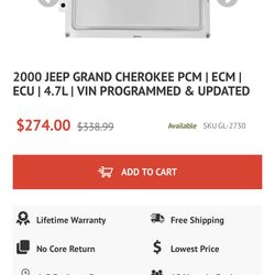 99-2004 Jeep Grand Cherokee WJ PCM with SKIM Delete