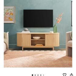 Walker Edison Modern Curved Reeded TV Stand 60 in