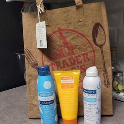 Trader Joe's Sunscreen Abd Reusable Washable Bag
