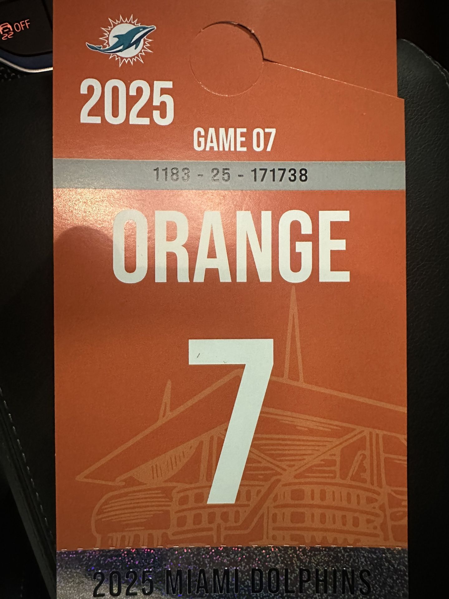 Parking Pass Dolphins Vs Saints Game 7