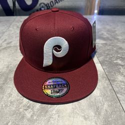NWT Kipa Premium Throwback Philadelphia Phillies Burgundy Hat/ Retro White P Cap