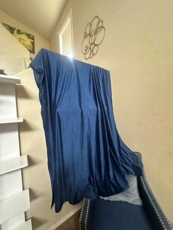Huge blackout blue velvet curtain panel