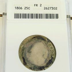 Anacs 1806 Drapped Bust Quarter Fair 2 Condition