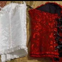 2  NEW  Sexy Corsets White/Red