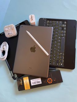 Apple IPad 9th Generation (10.2” Retina /Touch ID /IOS 26/ 2021 Model) 64GB with Pen, Keyboard  & Accessories