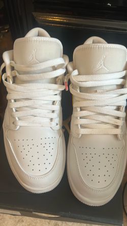 Air Jordan 1 low  , white , men size 10
