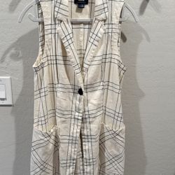 Maeve by Anthropologie Plaid Sleeveless Blazer Vest