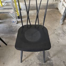 4 Matte Black Metal Chairs