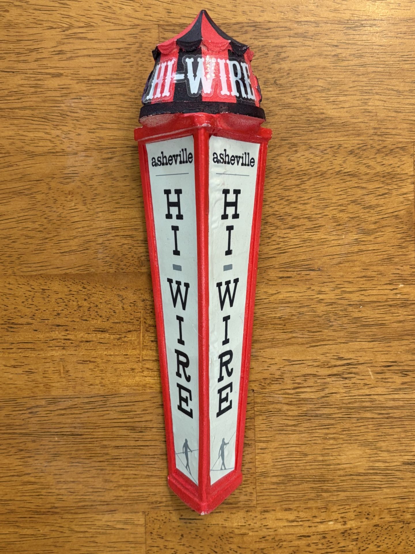 🎪 Hi-Wire Brewing Tap Handle – Asheville NC – Circus Tent Top – Rare Craft Beer Collectible 🍻