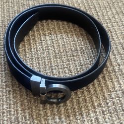 Ferragamo Black, Leather, Reversible, Belt, Suede, Or Leather, Like New, Retails For 600