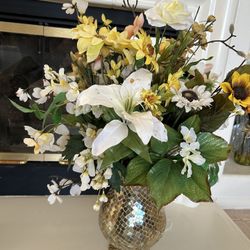 29” High, Beautiful Silk Flower -Vase. 