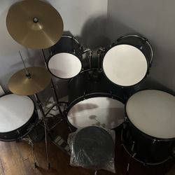 8-Piece Full Size Complete Adult Drum Set W/Cymbal Stands, Stool, Drum Pedal, St
