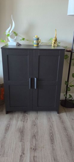 Black Two-Door Storage Cabinet 2 pieces