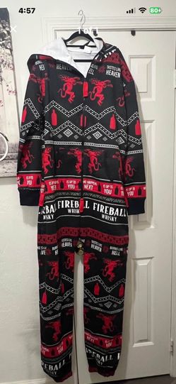 Fireball Whisky Holiday One Piece Pajamas Unionsuit Unisex Size 2xl