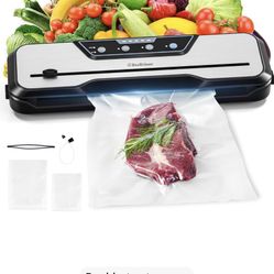 Automatic Food Vacuum Sealer Machine, Beelicious 8-In-1 Food Vacuum Saver with Starter Kits, Pulse Function, Moist & Dry Mode and External VAC for Jar