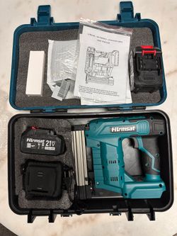 Brushless Nail Gun And Staple Gun with 2×4.0Ah Battery,Electric Pistola De Clavos De Bateria with 1200Pcs