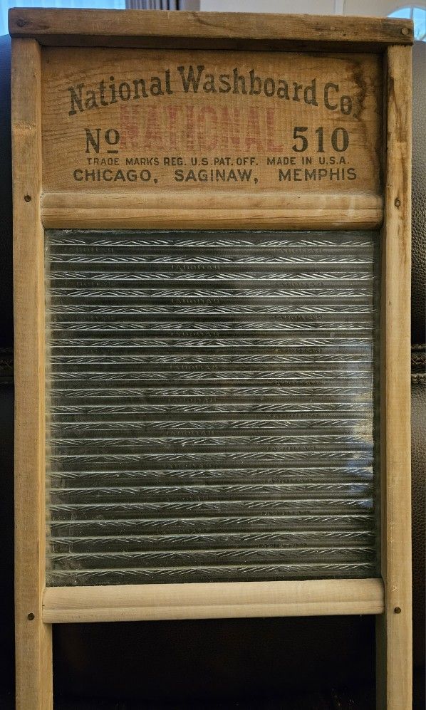 Vintage Wood and Glass Washboard