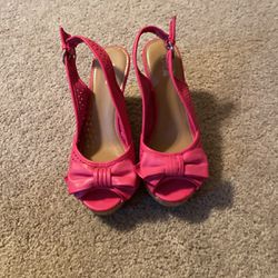 Ladies Apt 9 Wedge Heels Sandals, Pink, Size 6.5