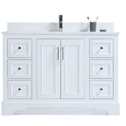 48” Bathroom Vanity Cabinet Solid Wood Quartz Top Ready For Pick Up 
