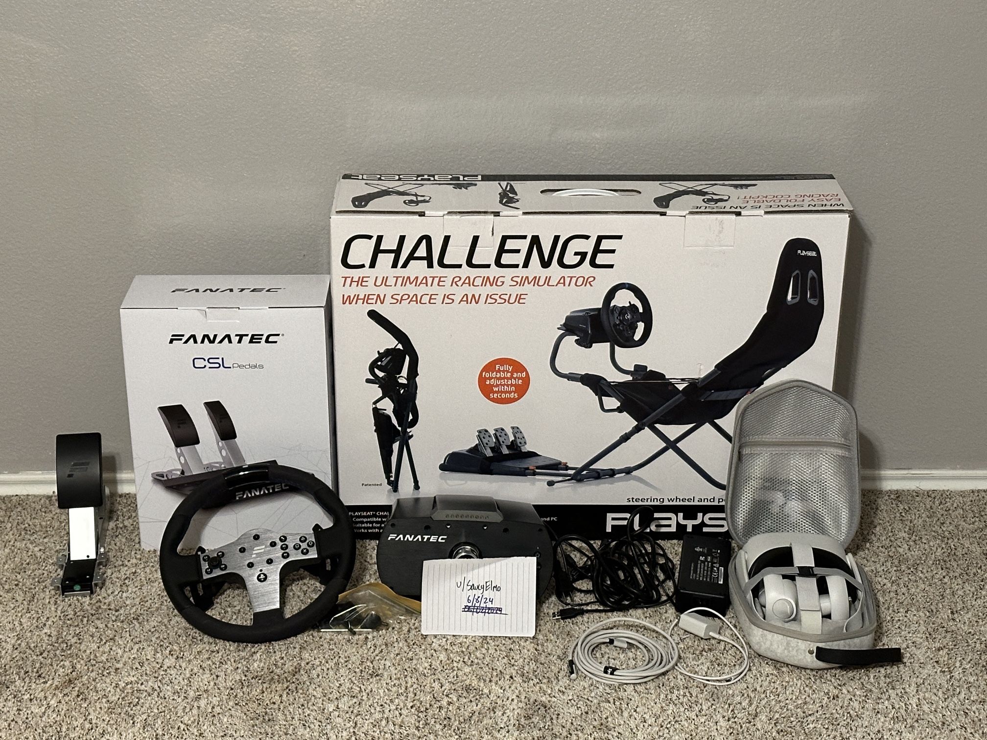 Fanatec CSL Elite Racing Base, Wheel and Pedals + PlaySeat Challenge