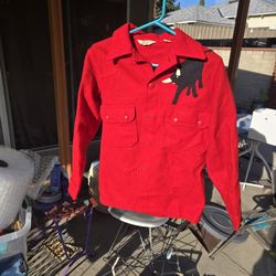 Beautiful 1950s Mens Red Wool Jacket Stunning 