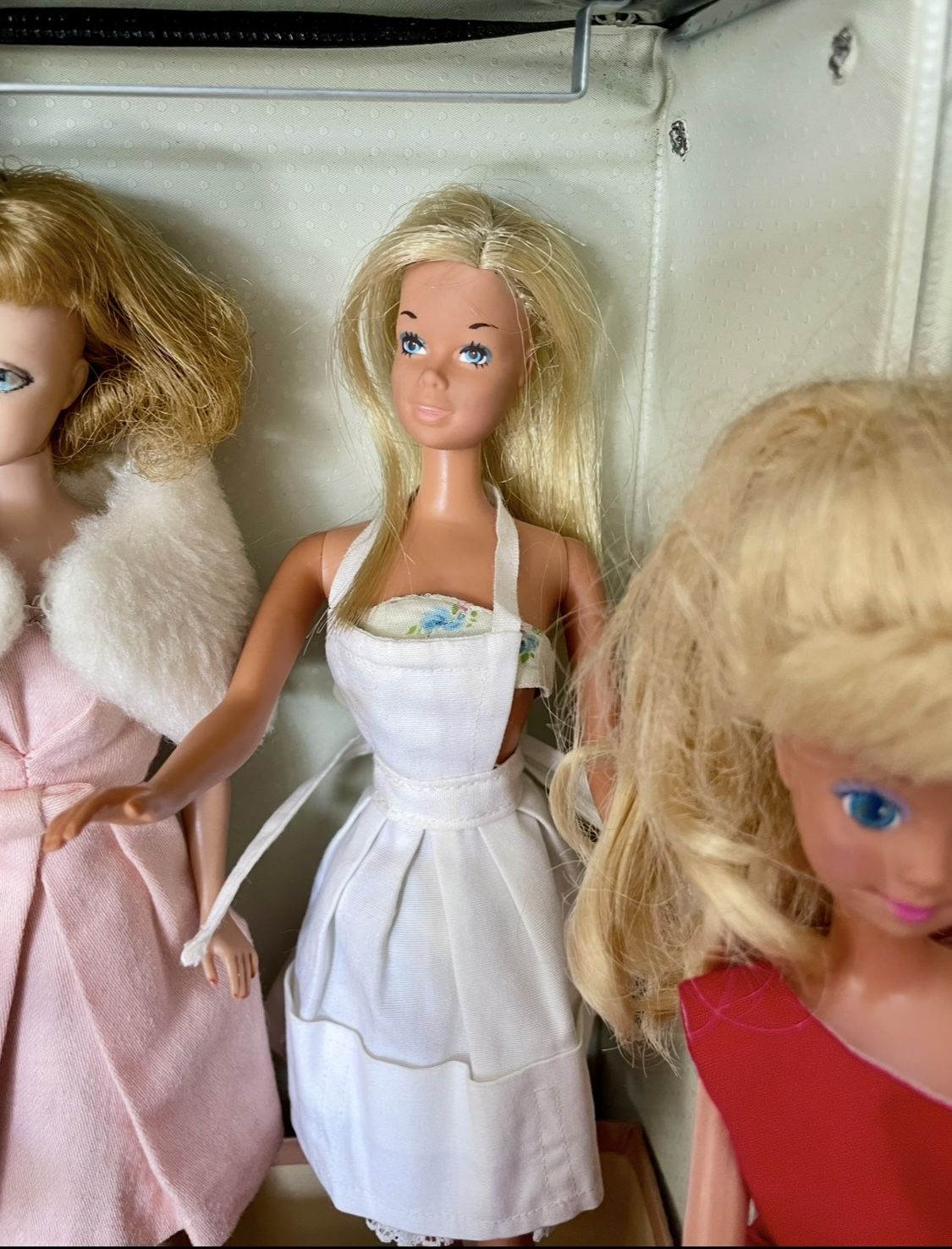 Vintage Barbies And Case With Clothes