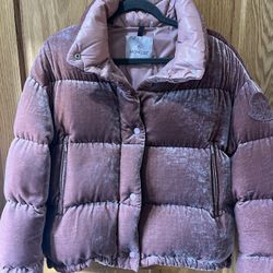 Moncler Pink Velvet Down Jacket