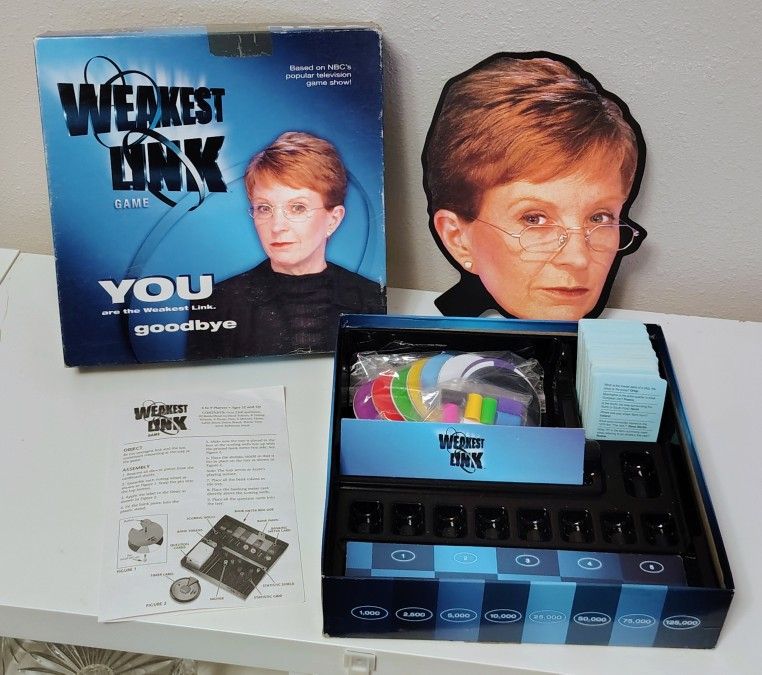 Vintage The Weakest Link Board Game Hasbro 2001 TV Game Show