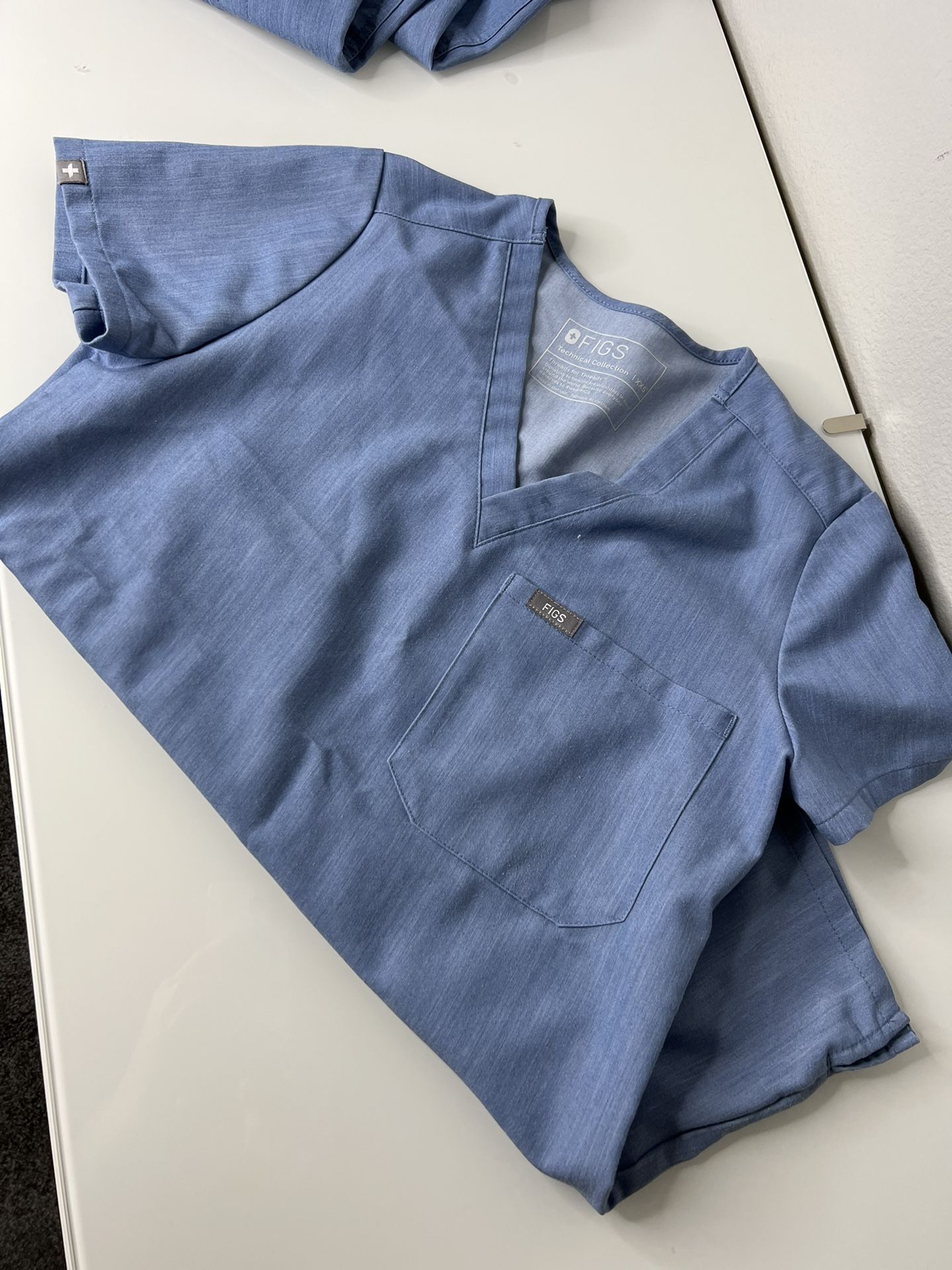 Fig Heather Indigo Scrub Set XXS