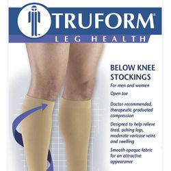 Truform Leg Health  Medical Compression Stockings For Men & Women Beige Med 0865