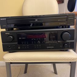 Denon Receiver & Sony 5 DVD/CD Player 