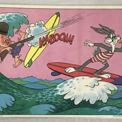 Looney Tunes Bugs Bunny Elmer Fudd Surfing Pepsi Food Mat 1976