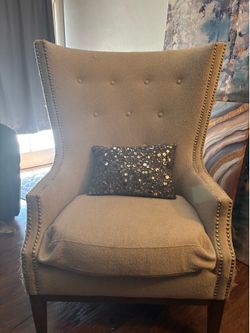 Grey oversized accent chair