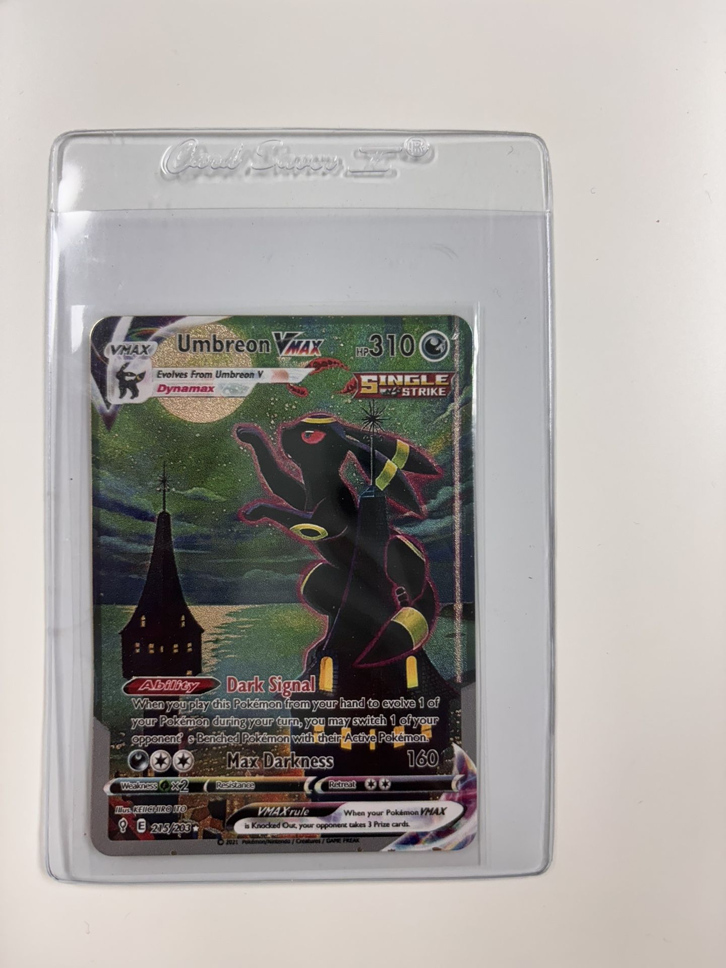 METAL Umbreon VMAX #215 Pokemon Evolving Skies