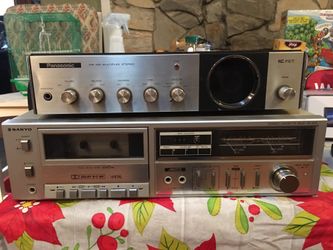 Antique Sanyo and Panasonic stereo equipment