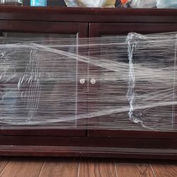 MOVING- Tv Stand- Dark Cherry Chocolate Brown $60 OBO ** NEEDS TO GO TODAY **