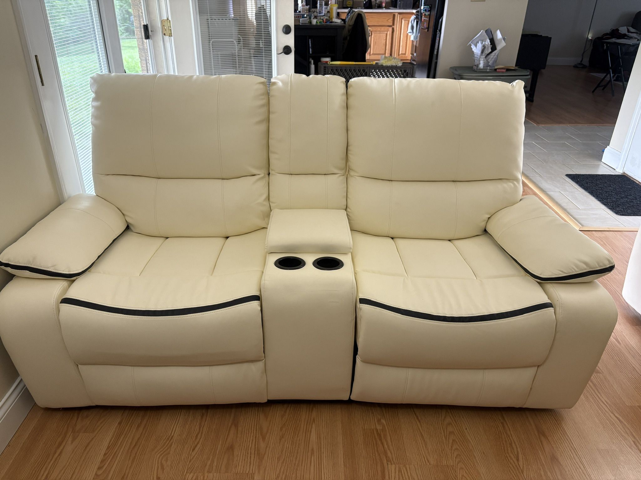 Like New Faux Leather Couch & Loveseat