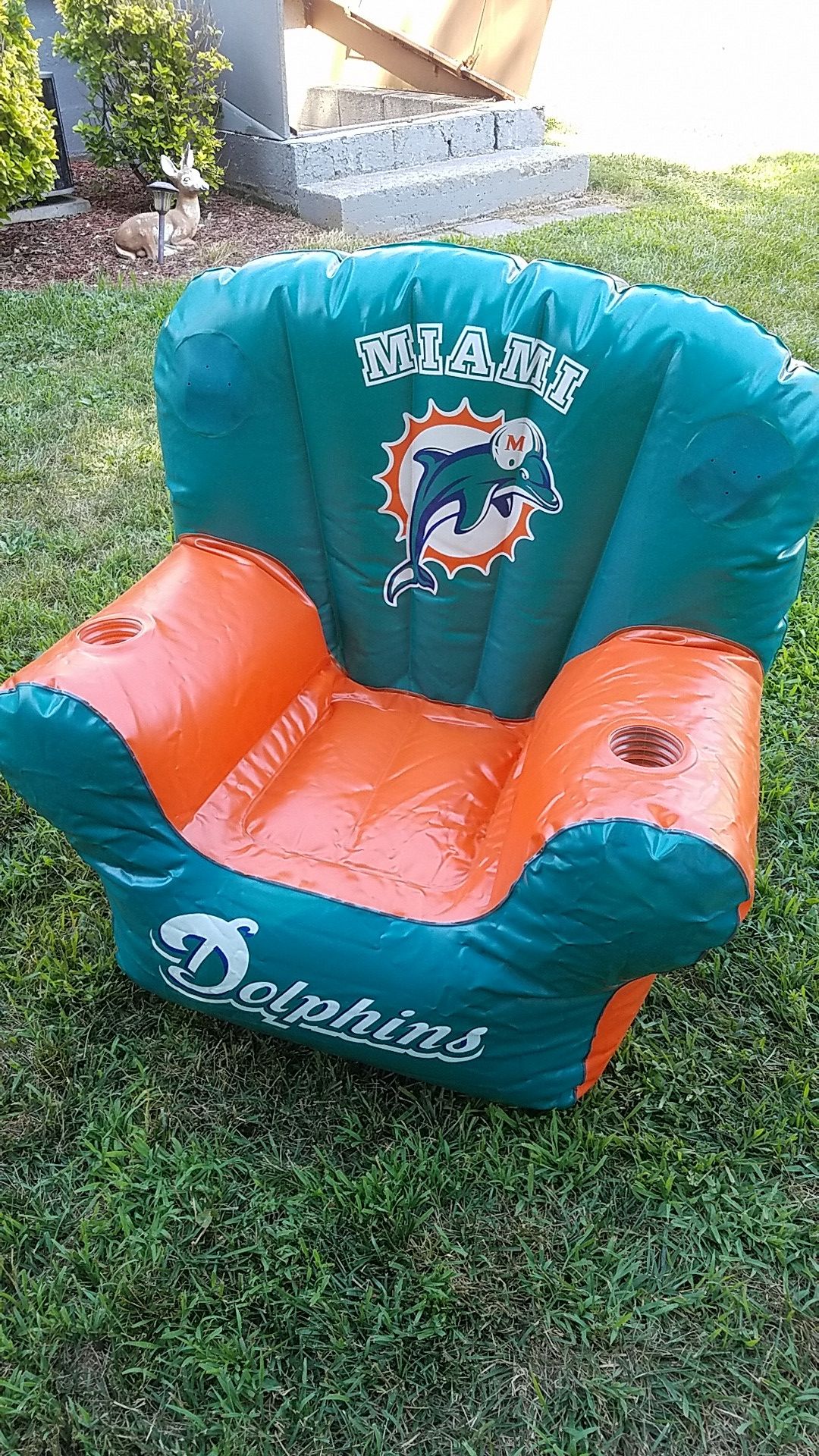 Miami Dolphins blow up chair with speakers in it for Sale in