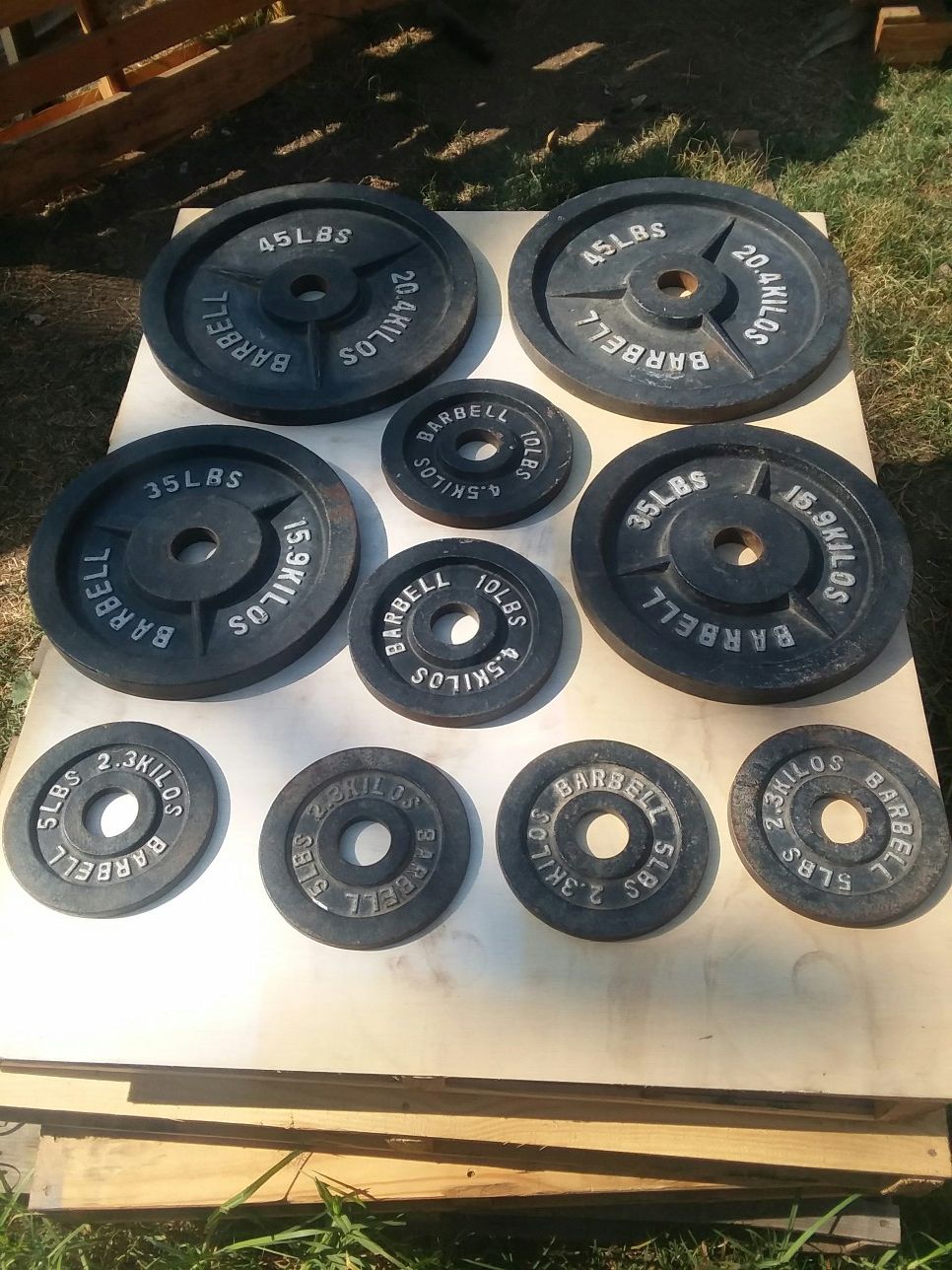 200 Lbs of Olympic size weight plates. $110