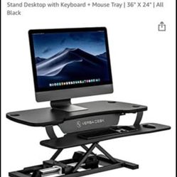 Brand New Electric Height Adjustable Standing Desk Converter with Keyboard and Mouse Tray