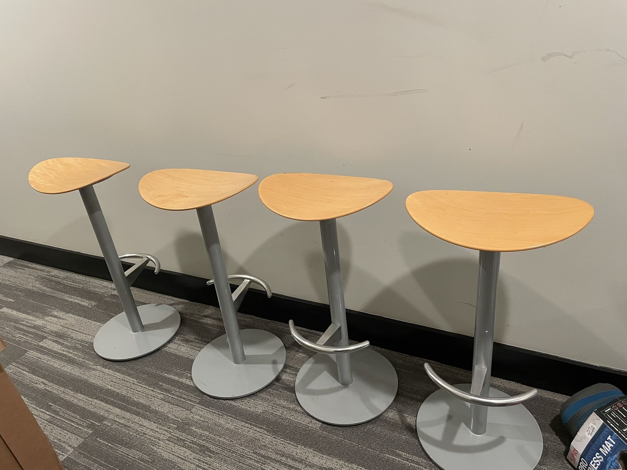 4 wooden And Metal Stools