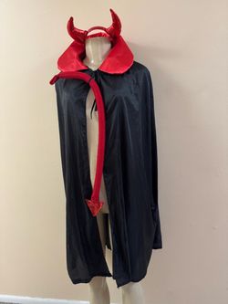 Devil/Dracula Cape, Horns Headband and Tail