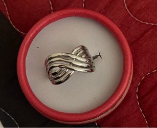 Silver Twisted Knot Statement Ring